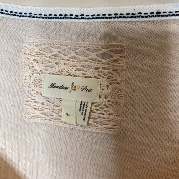 Meadow Rue Anthropologie Pink Chiffon Malia Peplum Top Size XS - Picture 6 of 6